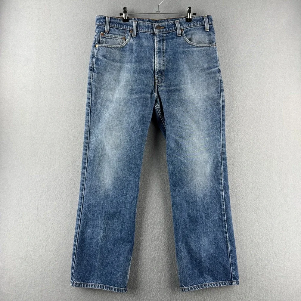 Vintage Levis Jeans Mens 36x30 (Fits 35x29) Blue Denim 517 Bootcut 90s